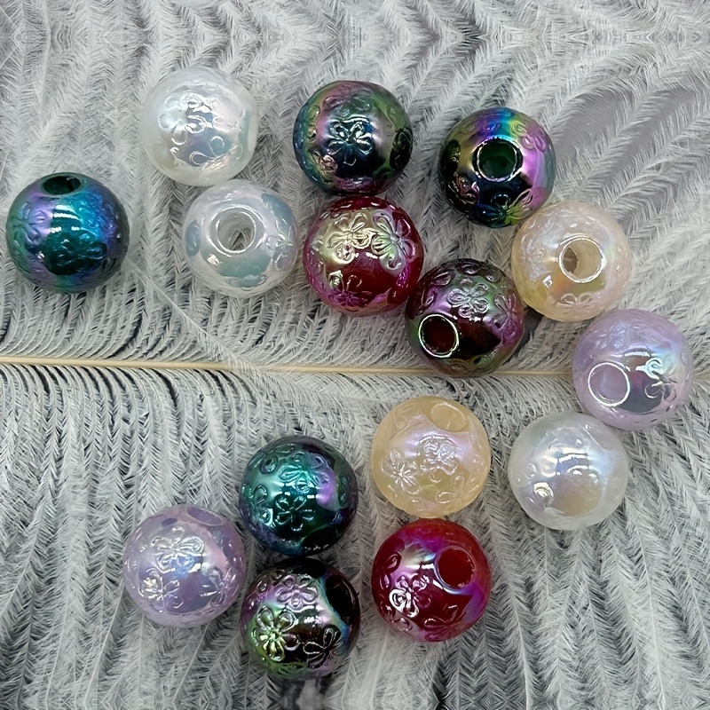 Acrylic Christmas Straight Hole Dreamy Colorful Beads - Temu