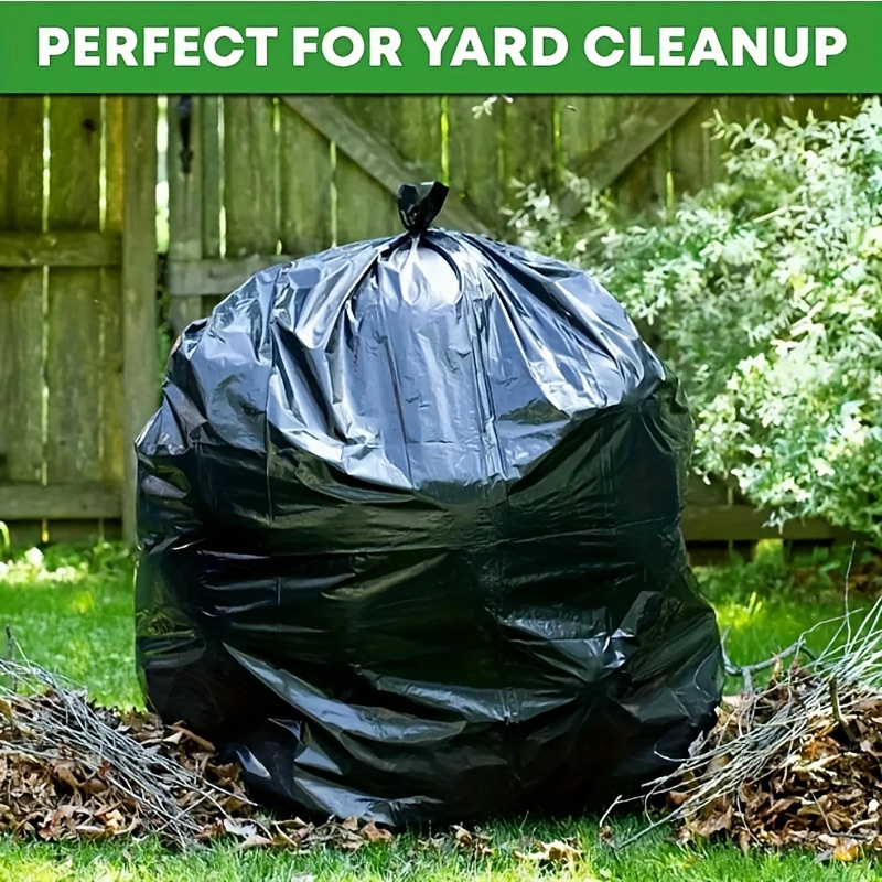 30 Gallon Disposable Heavy Duty Garbage Bag, Large Garden Leaf Bags,  Thickened Plastic Trash Bags, Industrial Garbage Bags, Garden Leaf Bag,  Heavy Duty Trash Bag, For Home Garden Commercial, Cleaning Supplies, Back