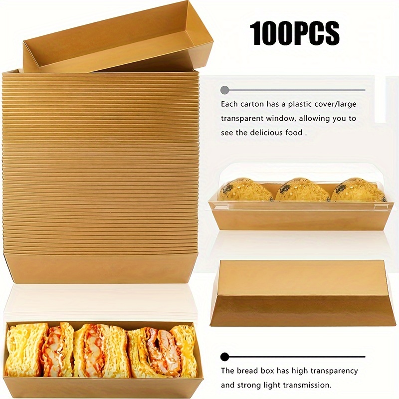 Burger Boxes Set of 10 Kraft Brown, Hamburger Container Sandwich Box Party Takeout  Box Fast Food Container Wedding Buffet Box 