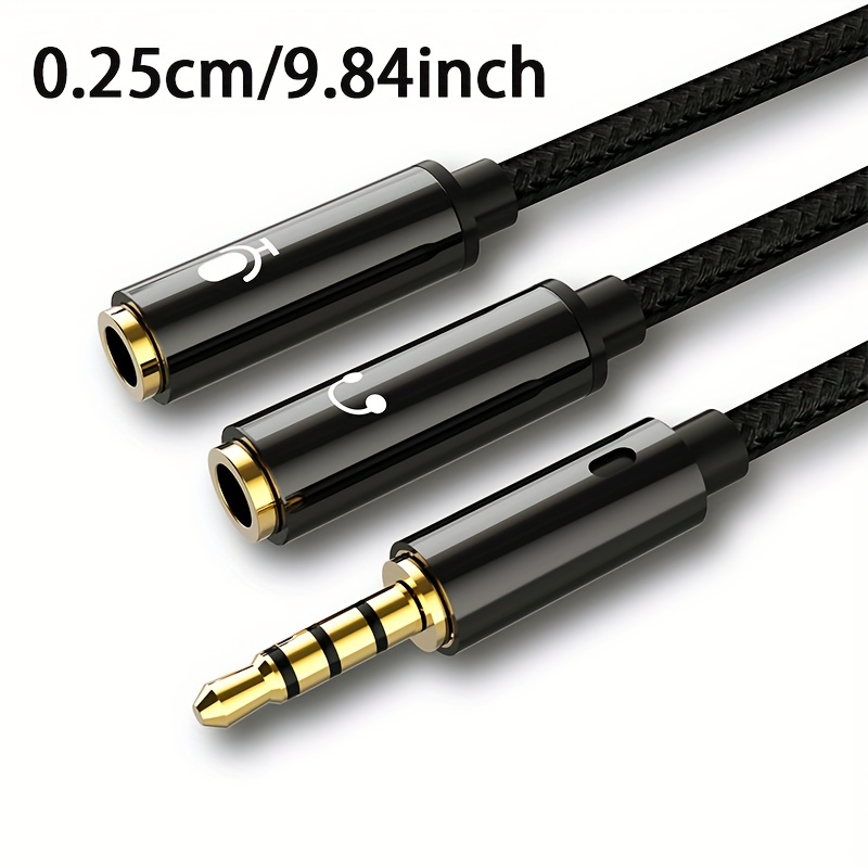 Cable De Audio Con Conector Para Auriculares Divisor De 3,5mm, Adaptador  Divisor De Cable Auxiliar 2 En 1 Para Auriculares De Ordenador - Temu Chile