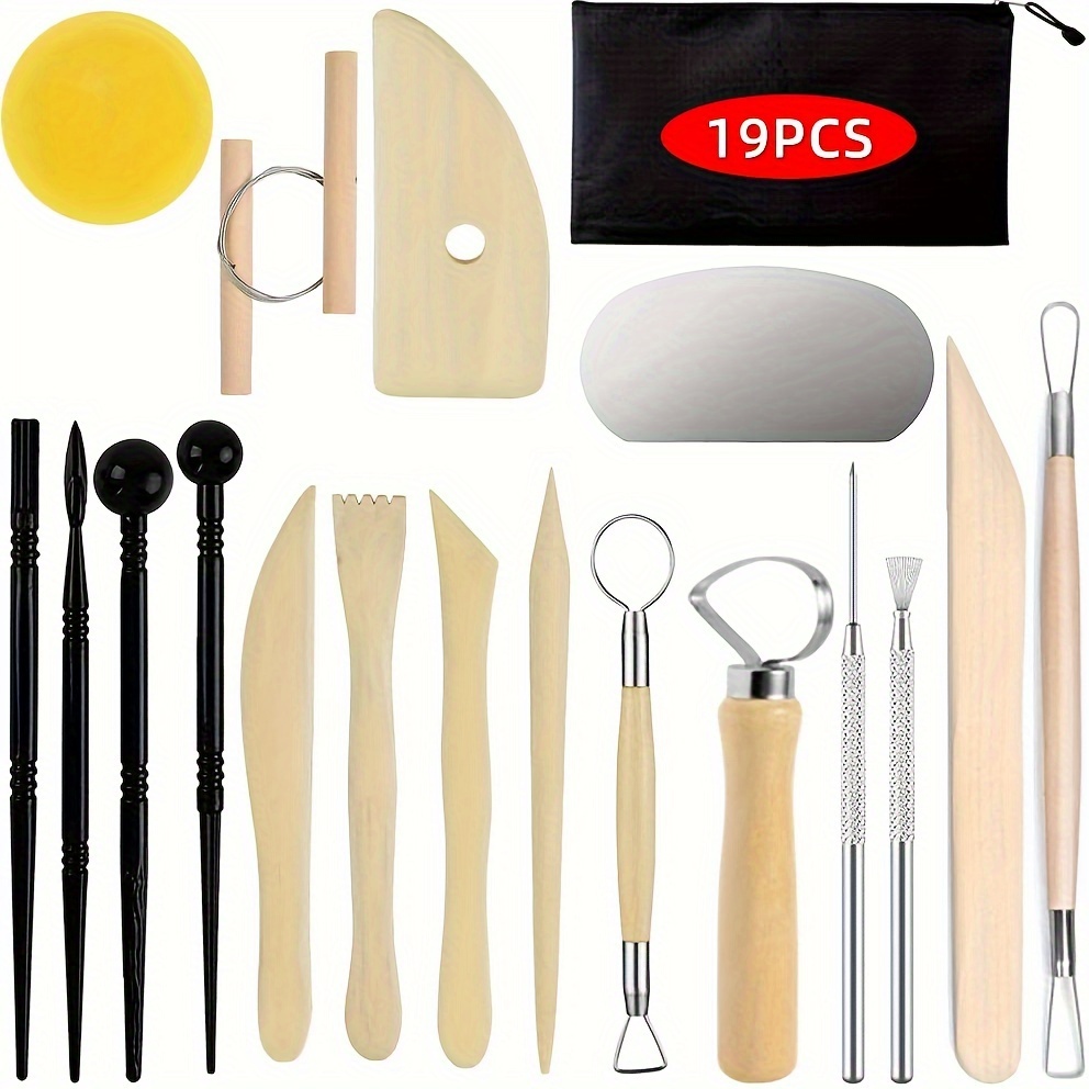 Jetmore Paquete de 35 herramientas de arcilla, herramientas de cerámica y  herramientas de escultura, cortador de arcilla para modelar polímeros,  juego