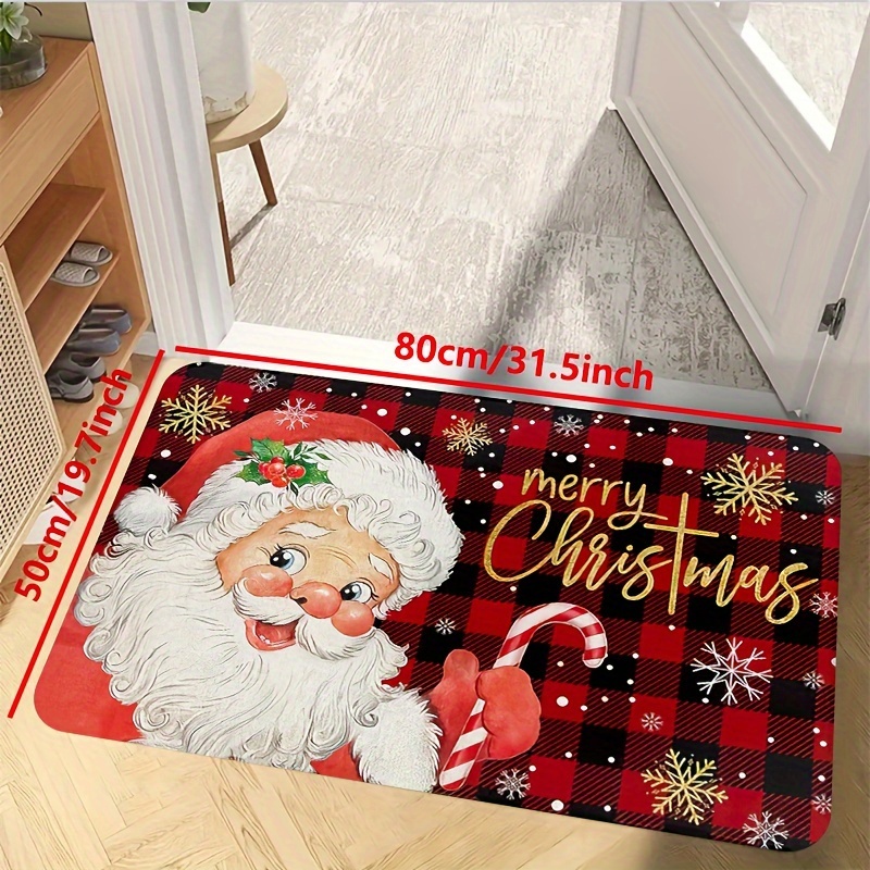  Winter Christmas Area Rug，5x8ft, Santa's Sleigh and