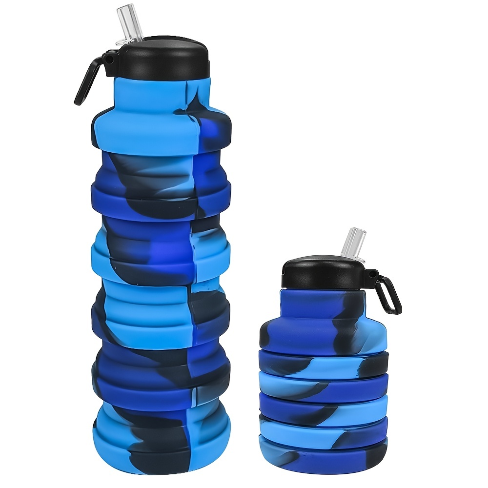 1pc Foldable Silicone Water Bottle, Stretchable, Portable