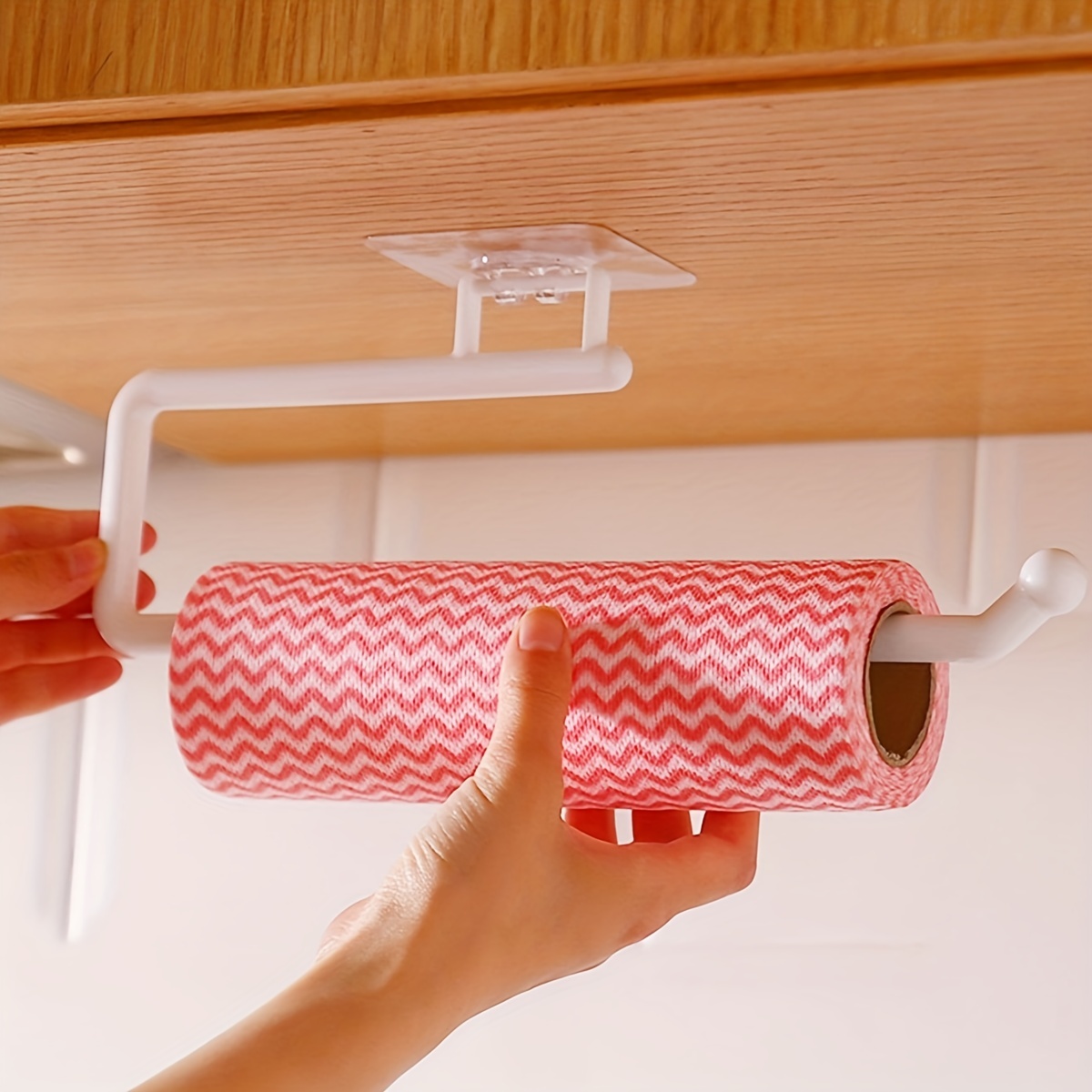 

1pc Punch-free Kitchen Paper Towel Rack, Toilet Paper Holder, Paper Roll Rack Hanger, Plastic Film Storage Rack, Rag Storage Rack, Wall-mounted Towel Bar, Kitchen & Bathroom Accessories