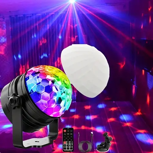 2 Pack Boule Disco LED Lampe, RGB Couleurs Boule Lumineuse Disco
