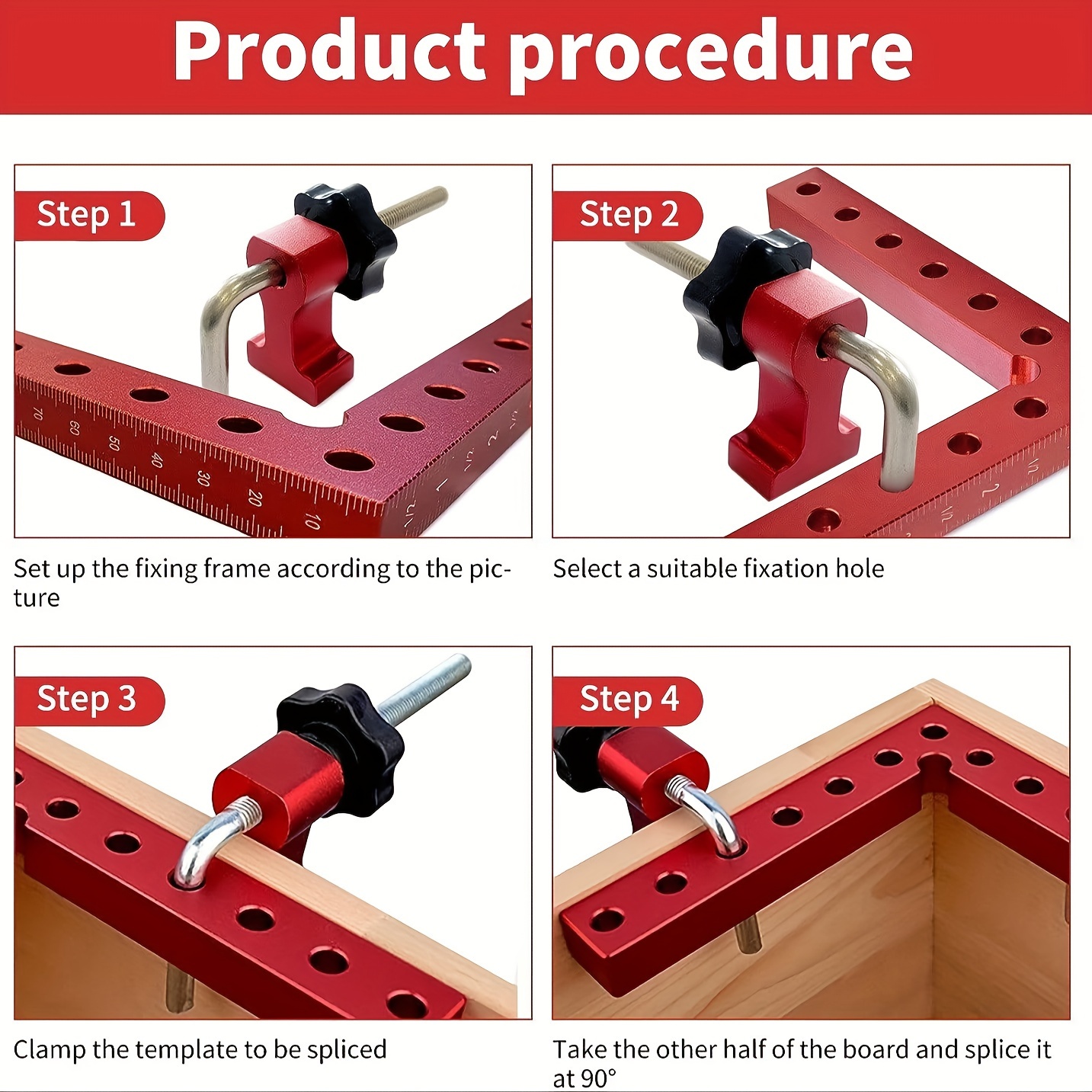 Pair Woodworking 90 Degree Positioning Square Right Angle Clamps