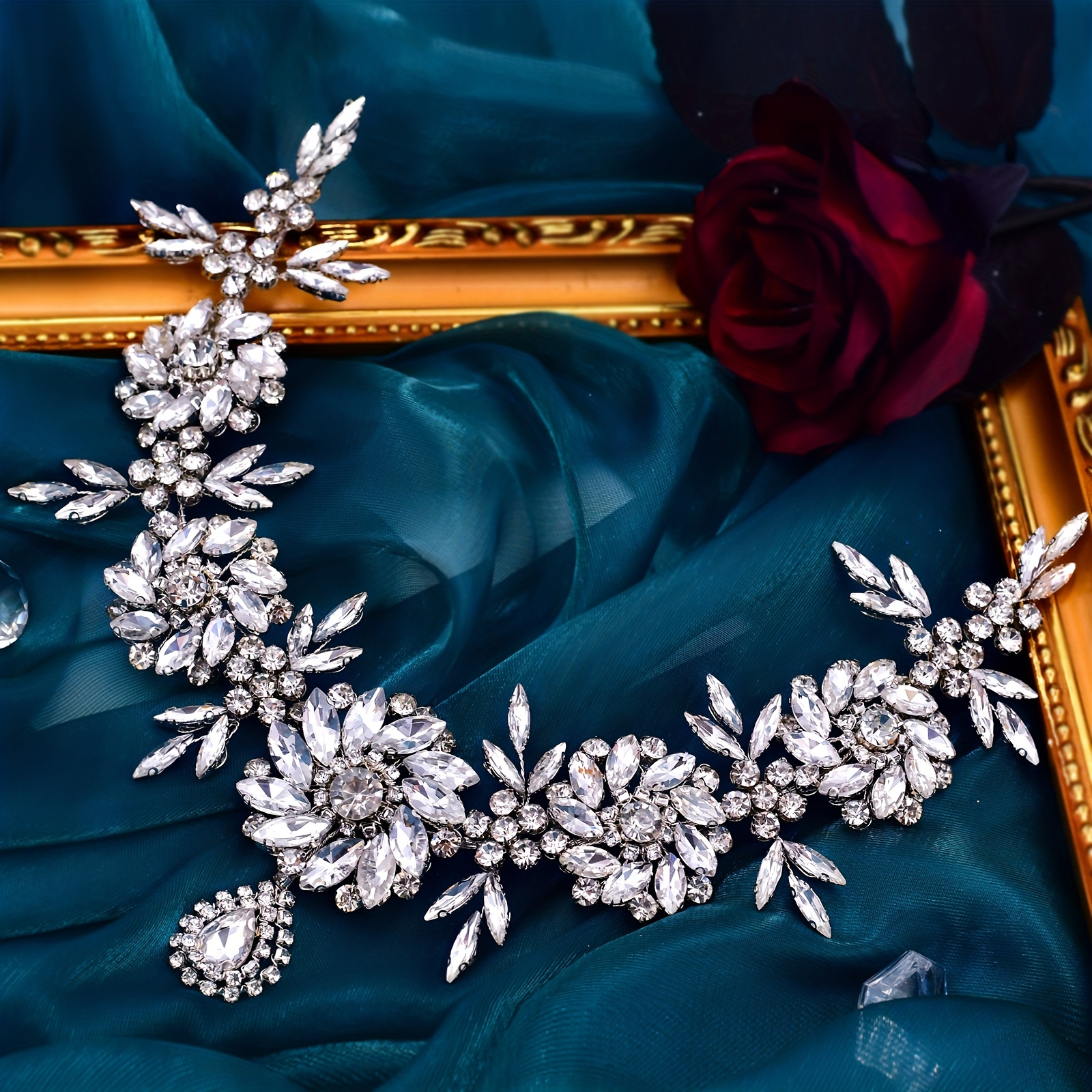 Bridal Rhinestone Hairbands - Intricate Flower Headpieces