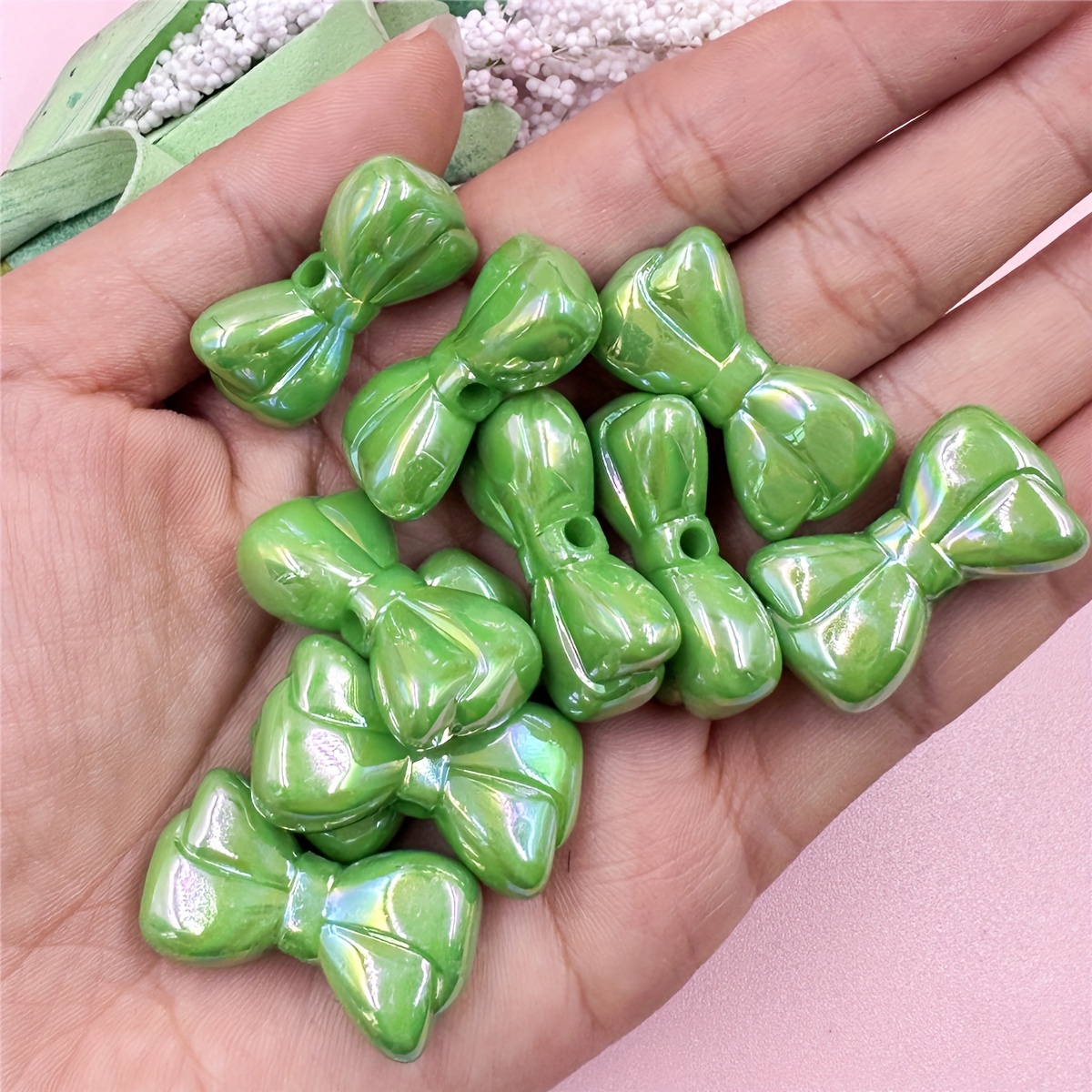 Colorful Large Bow Acrylic Beads For Jewelry Making Diy - Temu