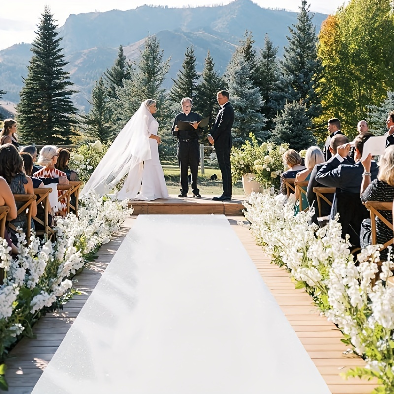  Alfombra de pasillo para ceremonia de boda, alfombra de evento  de 1 × 32.8 ft, alfombra de pasillo blanca, alfombra de pasillo de 0.079 in  antideslizante para decoración de playa al