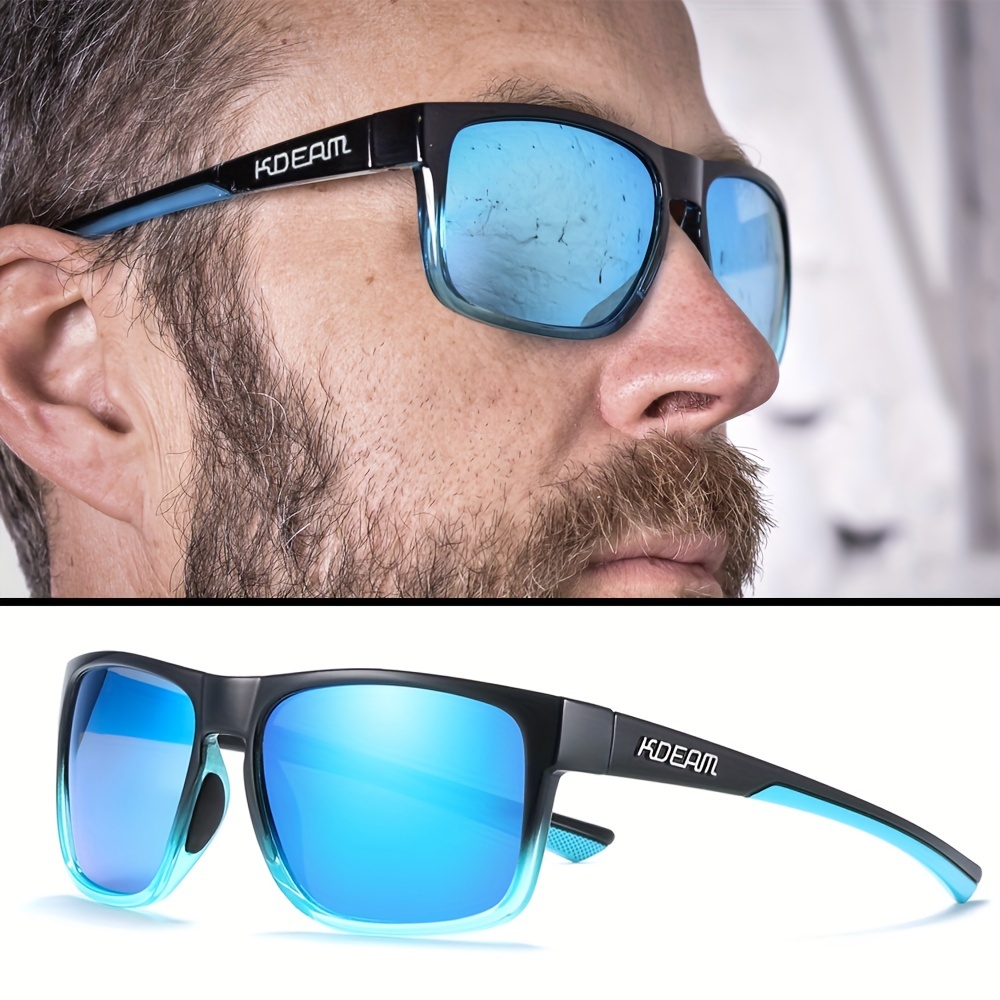 Mens High End Versatile Square Polarized Sunglasses Outdoor Sports