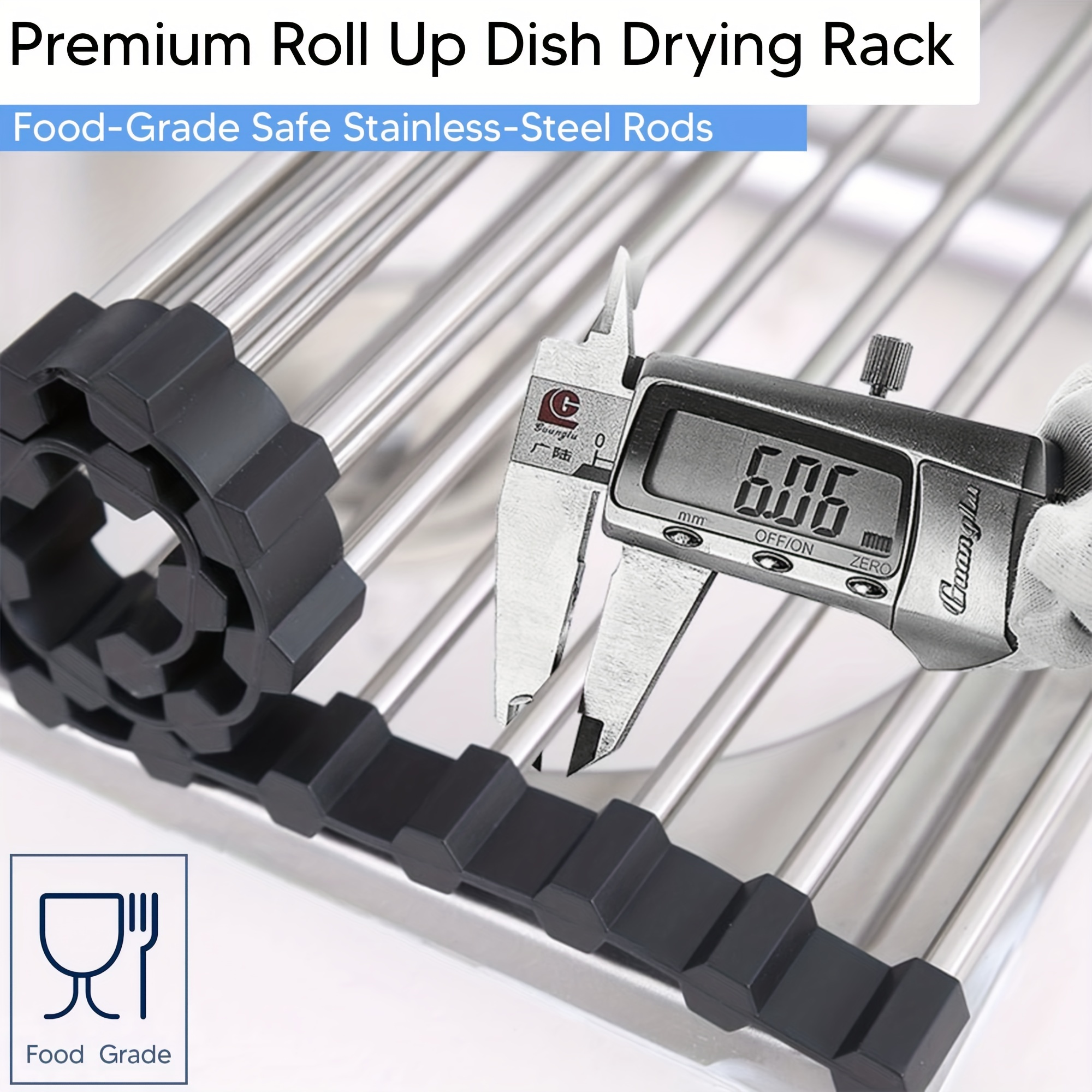 Premium Multipurpose OverSink RollUp Dish Drying Rack