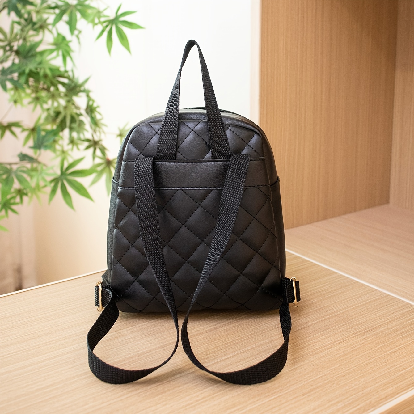 Mochila Acolchada Mini Argyle Bolso Cuero Pu Moda Bolso - Temu Chile