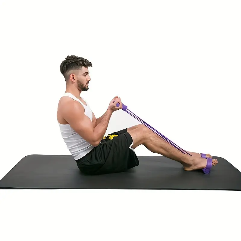Fitness 4 Tubes Resistance Bands Yoga Pedal Puller Sit - Temu