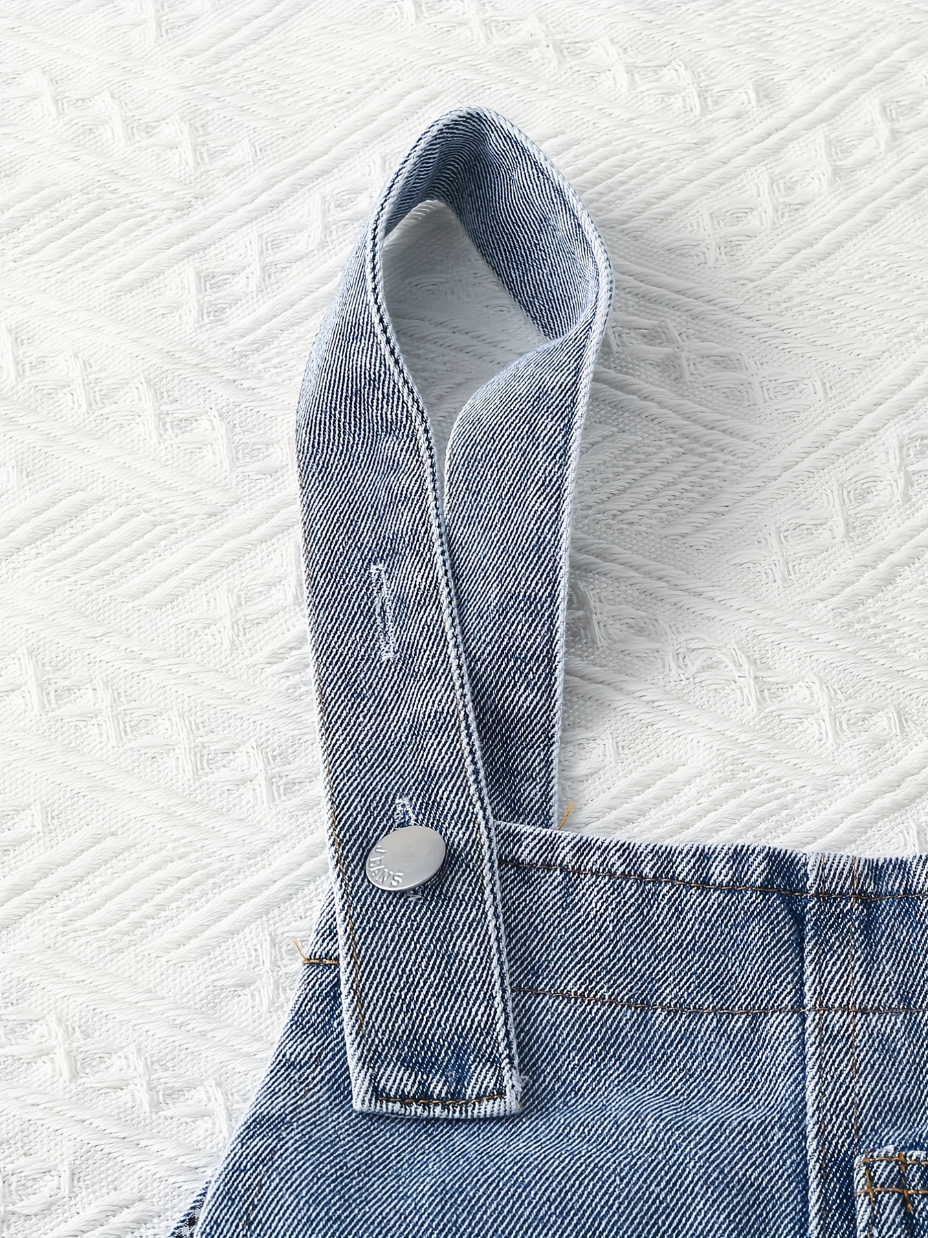 Girls Denim Overalls Rompers Button Loose Fit Jumpsuit