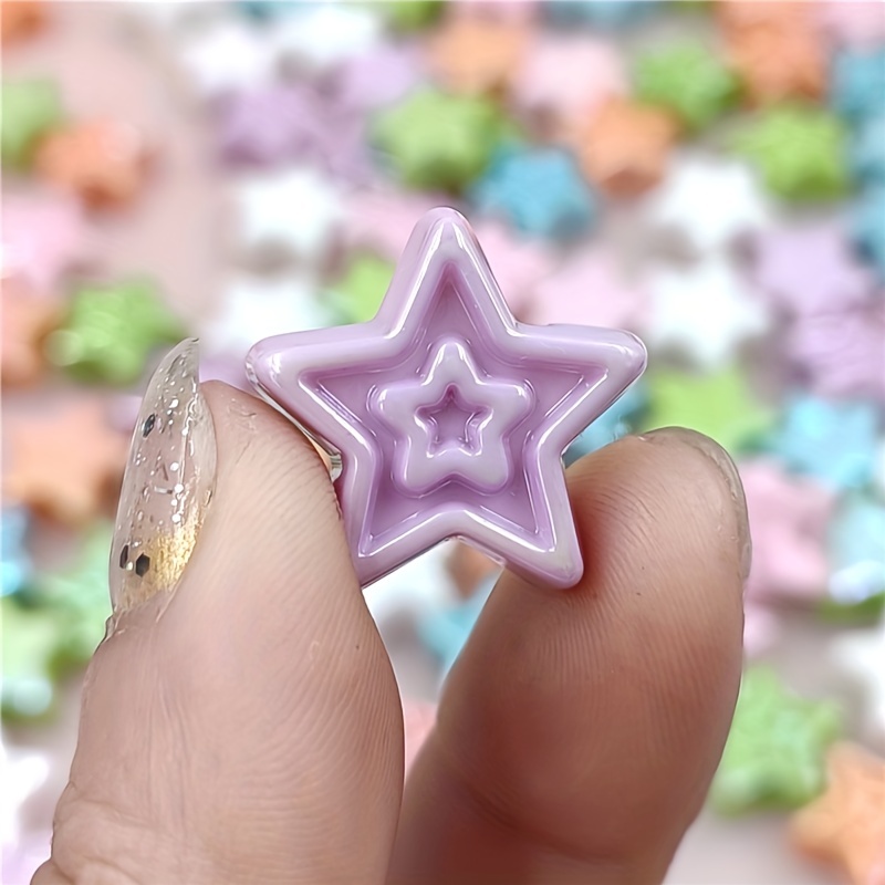Suv Holographic 3d Star 6 Colors Bead Charms Fashion For Diy
