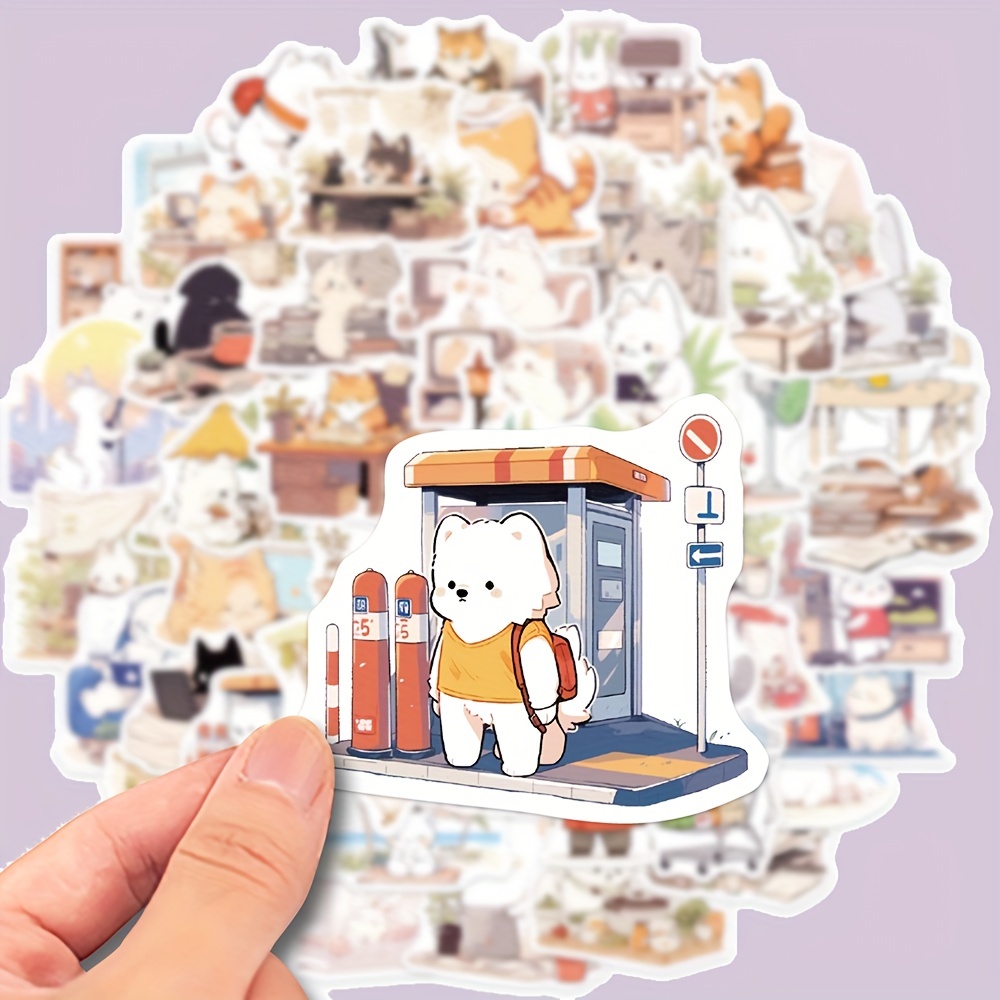 100Pcs Cute Animal Stickers,Vinyl Waterproof Stickers for  Laptop,Bumper,Skateboard,Water Bottles,Computer,Phone, Cute Animal Stickers  for Kids Teens