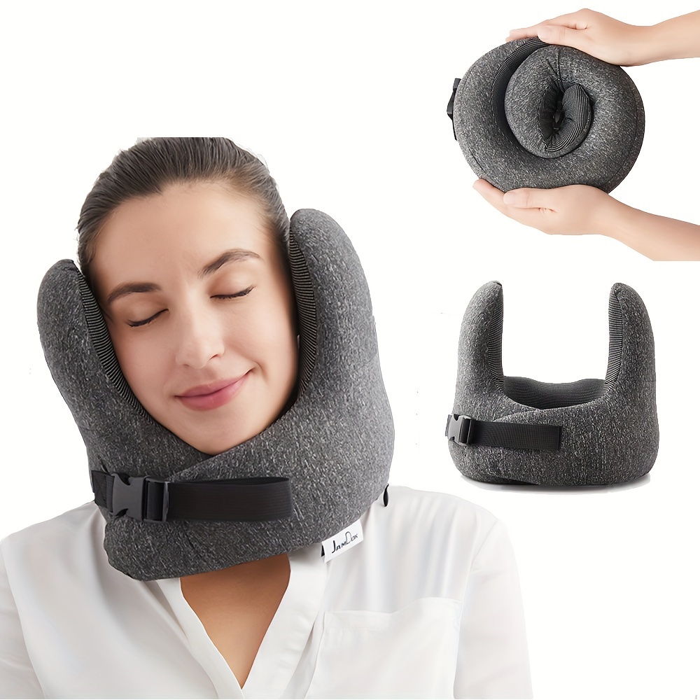Travel Neck Pillow for Airplane Travel - Travel Pillows for Airplanes, Neck  Support 100% Memory Foam Adjustable Travel Pillow, Washable Cover Ideal