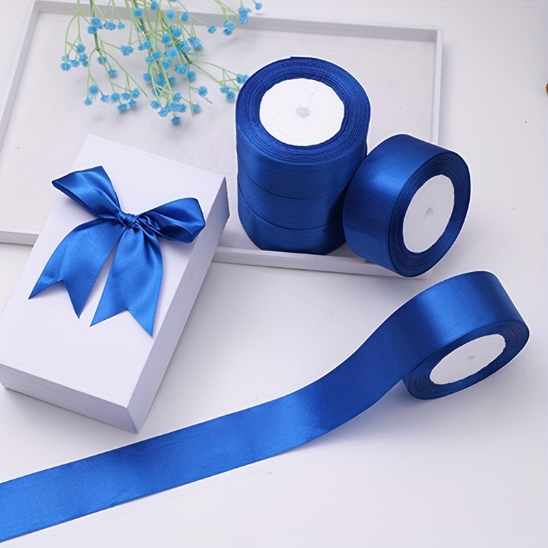25 Yards blue Silk Satin Ribbon Material Wedding Party Decoration