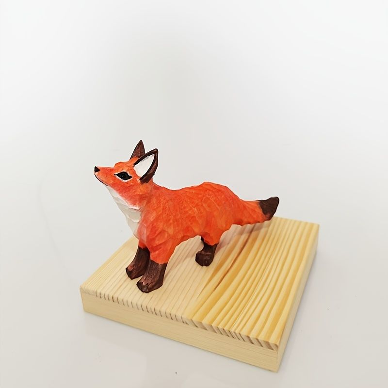 1pc Cute Fox Shaped Micro Landscape Ornament Small Wooden Animal Decoration  Craft Home Decor | Today's Best Daily Deals | Temu