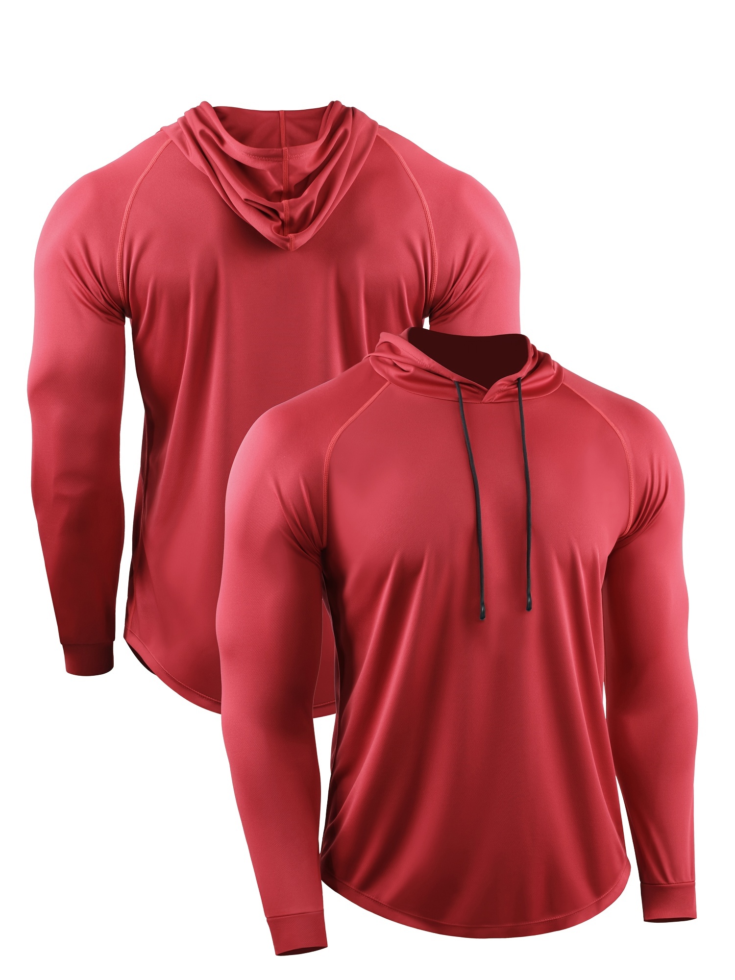 Red Muscle Training Fitness Hoodie Men's Loose Casual Sports