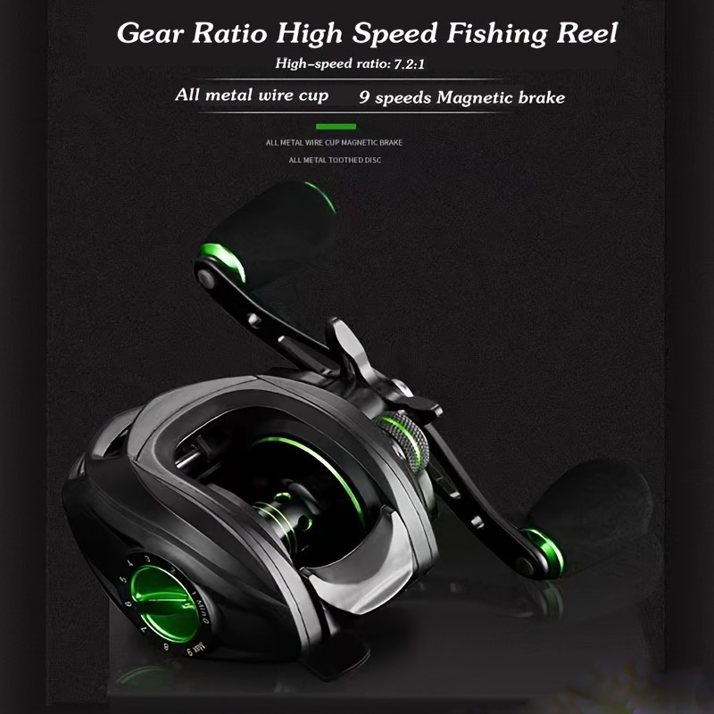 High Speed Bait Casting Fishing Reel Magnetic Brake Max Drag - Temu