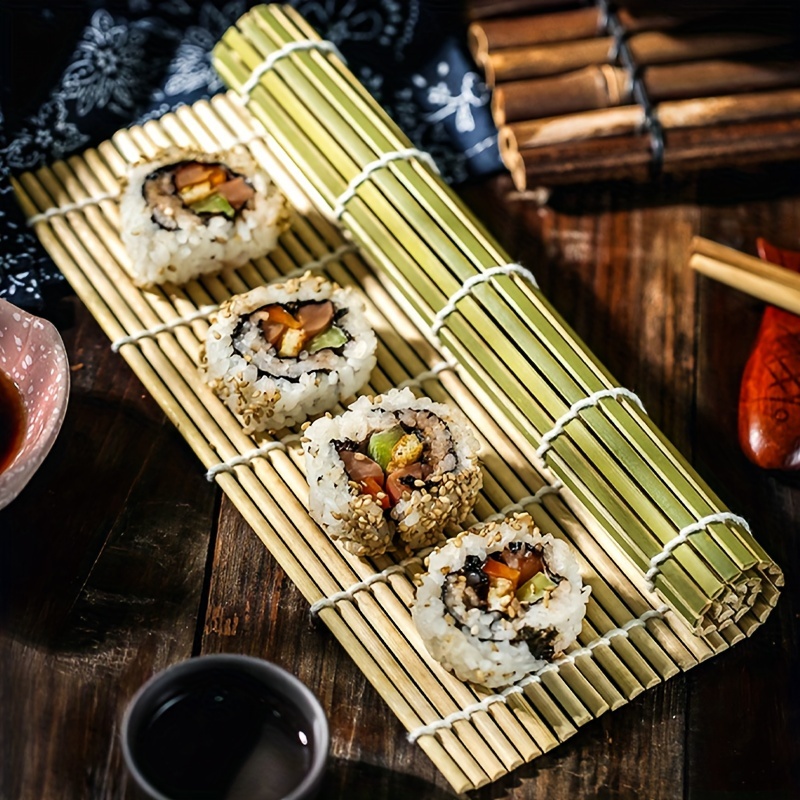Kit de fabrication de sushis – Kit de fabrication de sushis avec tapis à  rouler en bambou, baguettes avec supports, outil de rouleau à sushi à