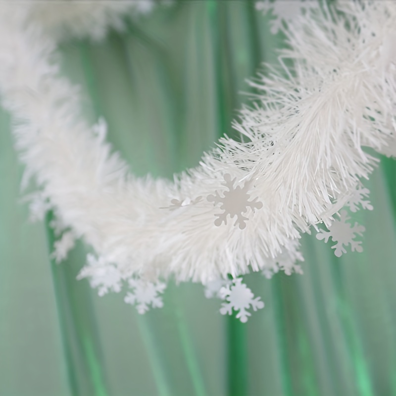 12 Pieces 79 ft Christmas Garland White Garland for Christmas Tree White  Tinsel Garland Xmas White Twist Hanging Snowflakes Tinsel Wreath Decor