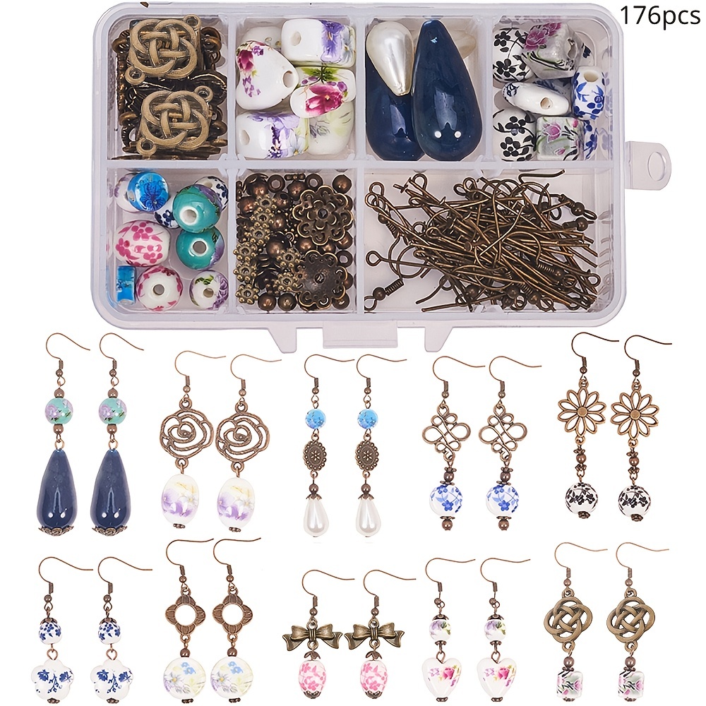 Diy Handmade Earring Accessories Kit Material Package Golden - Temu