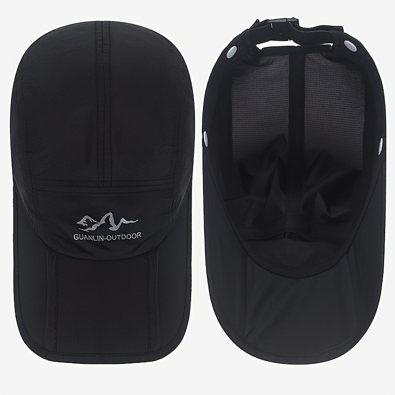 1pc Baseball with Face Mask, Quick Dry Foldable Sun Screen Hat for Outdoor Mountaineering Fishing Riding Cycling,Temu