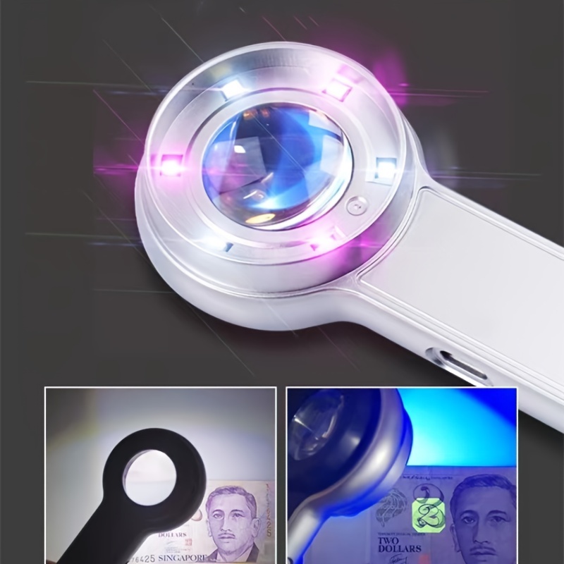 Hd 60x Magnifying Glass With Light Sub Rechargeable - Temu