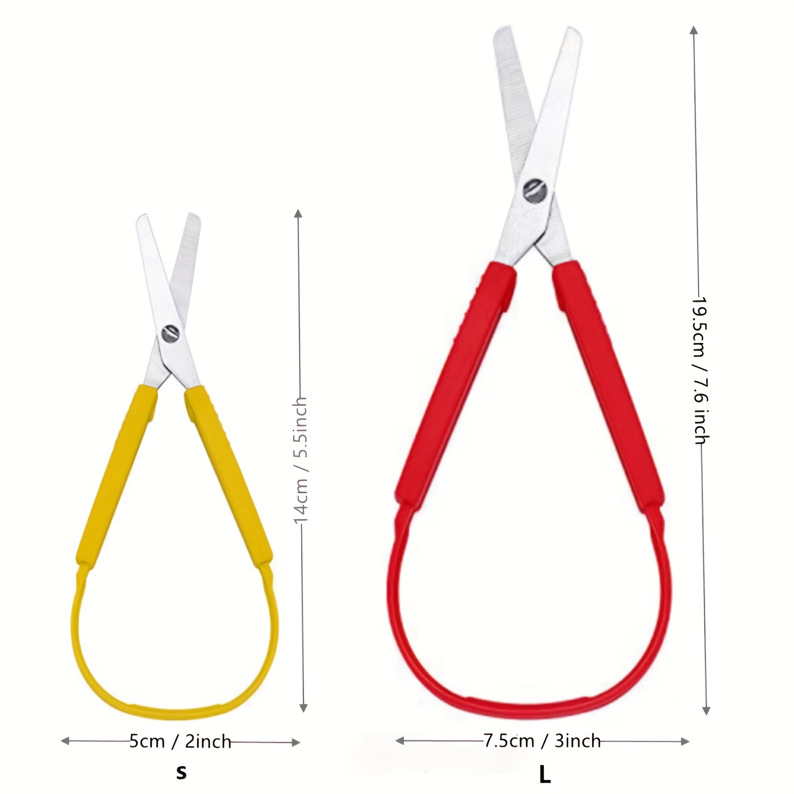 Loop Scissors Colorful Grip Scissors Loop Handle Self-Opening Scissor  Adaptive