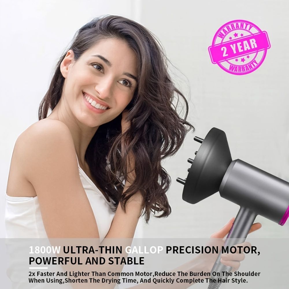 Hair Dryer With Diffuser 1800w Ionic Blow Dryer Constant Temperature Hair  Care Without Hair Damage Lightweight Portable Travel Hairdryer For  Christmas Gifts | Shop Now For Limited-time Deals | Temu