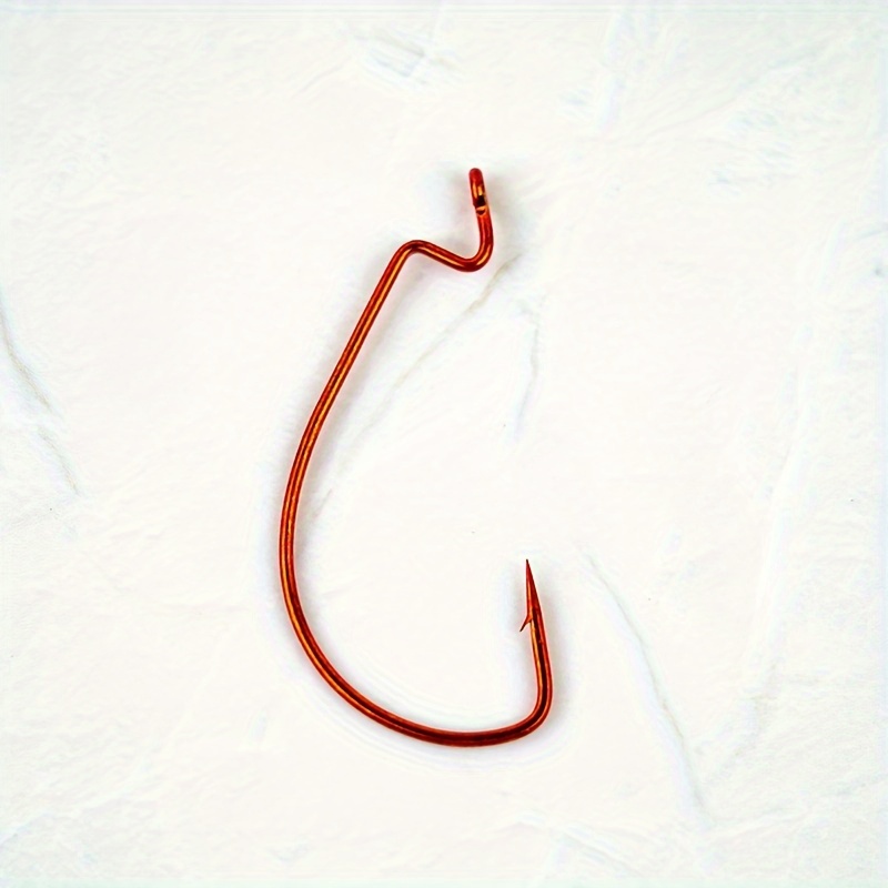 Lot Red Crank Hook Set Soft Worm Hooks Barbed Fishing Hooks - Temu