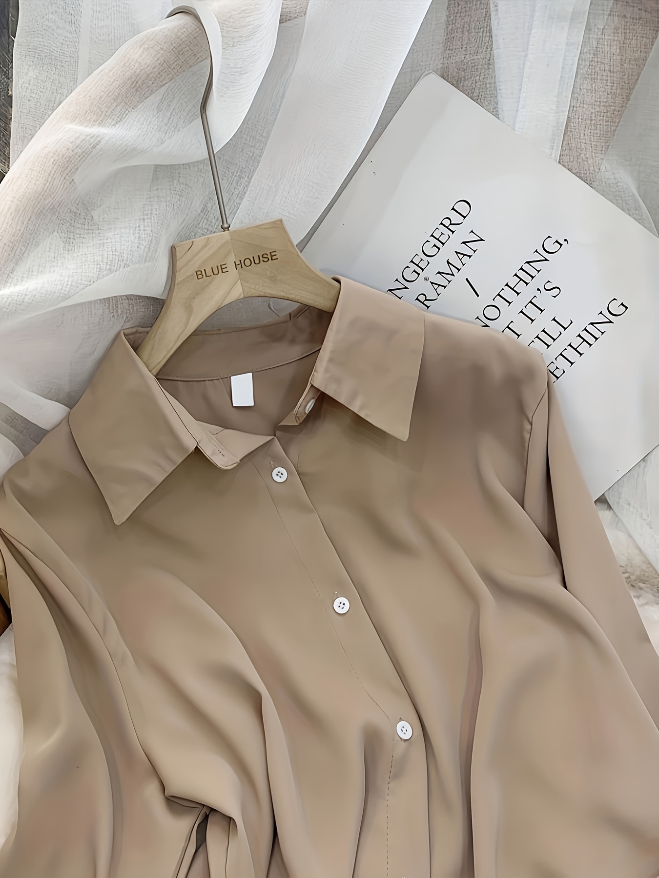 Autumn Fashion Button Up Satin Silk Shirt Spring Vintage Blouse