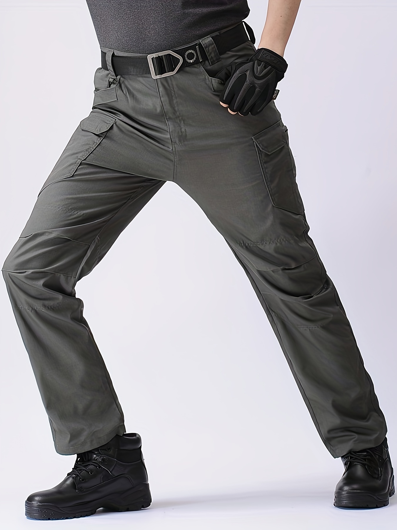 Men's Relaxed Fit Cargo Pants With Stretch Cargo Pant With Stretch Solid  Black M