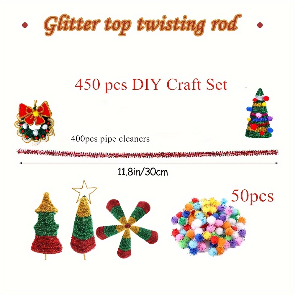 Christmas Pipe Cleaners Craft Pipe Cleaners With Pompoms - Temu