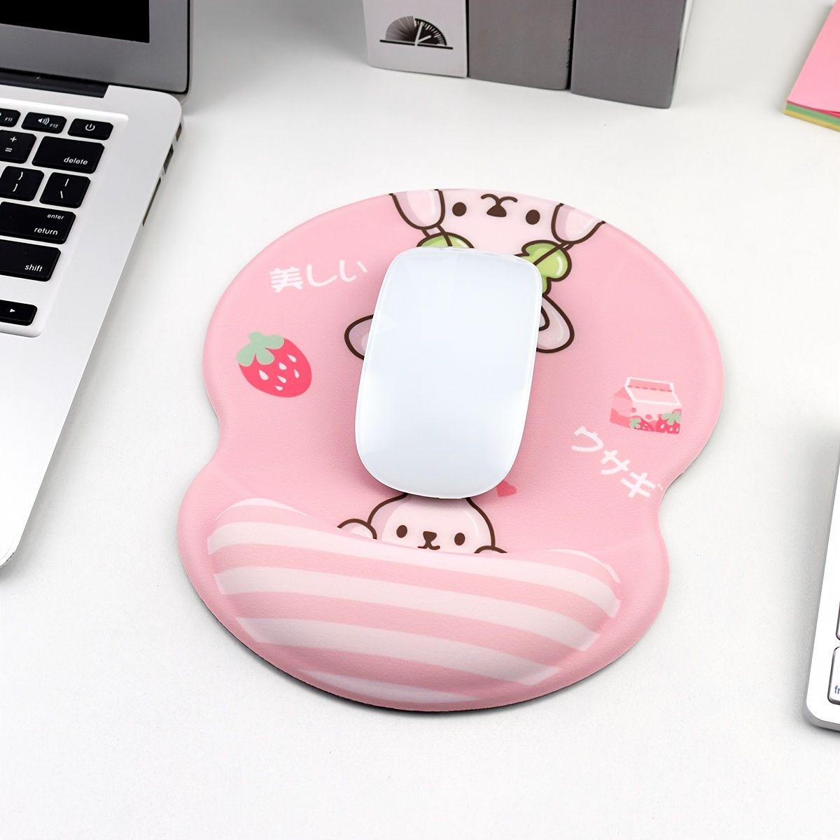 1pc Strawberry Rabbit Cartoon Mouse Pad Wrist Rest Girl Wrist Pad Mouse  Wrist Support Computer Mouse Pad Silicone Non Slip - Office Products - Temu