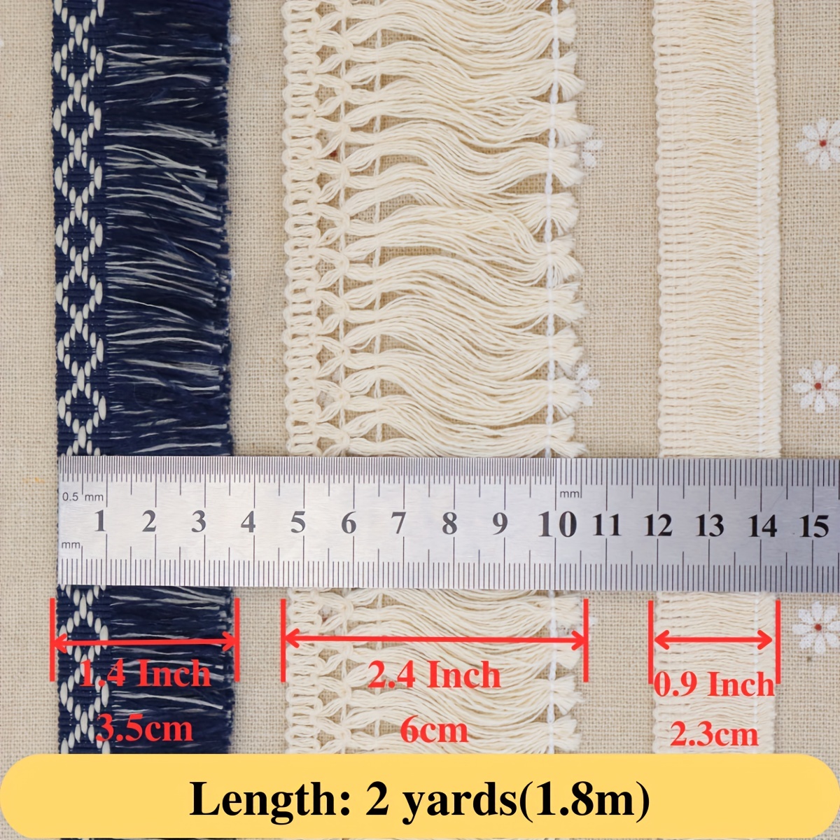 2 Yards Cotton Fringe Trim Sewing Tassel Lace Trim Diy - Temu