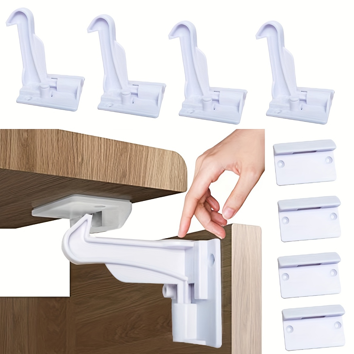 White Baby Safety Cabinet Locks Keep Your Little Ones Secure - Temu