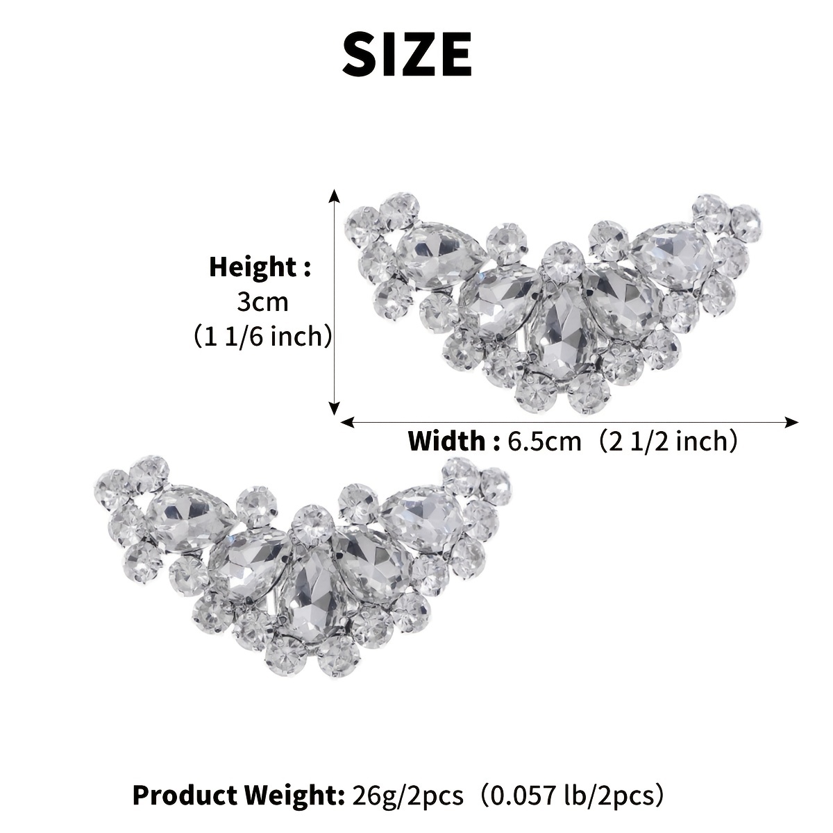 Crystal Rhinestone Shoe Clips DIY Floral Shoe Buckle Shoe Decoration for Wedding Party,Temu