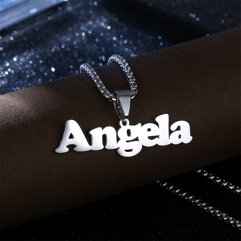 

Personalized Detachable Square Faux Pearl Thick Chain English Letter Pendant Customized Name Women's Necklace Hip Hop Jewelry Nameplate Birthday Gift