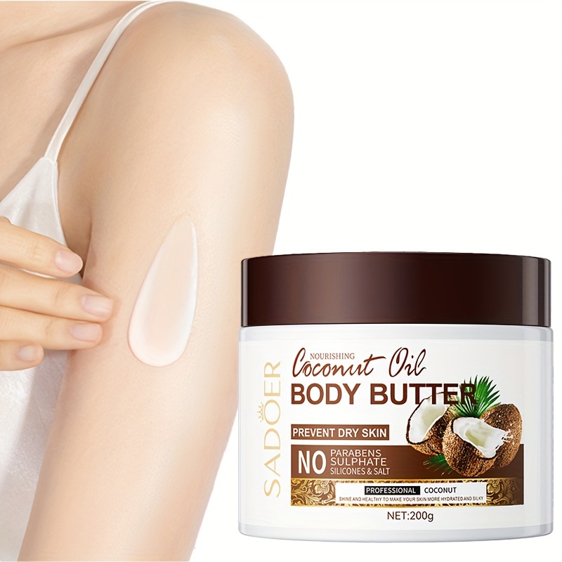 

200g Coconut Moisturizing Body Cream, Body Butter With Vitamin E, Long Lasting Fragrance, Soothing Nourishing Rejuvenating Skin, Suitable For Various Skin Types With Plant Squalane