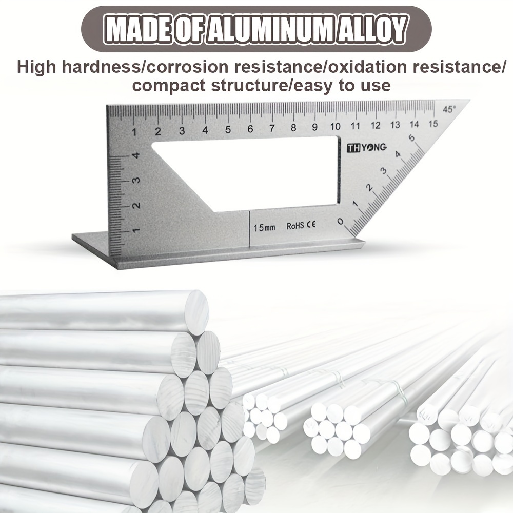 1pc 大工ライン直角測定定規 45/90 度ライン定規木工スクライブマーク