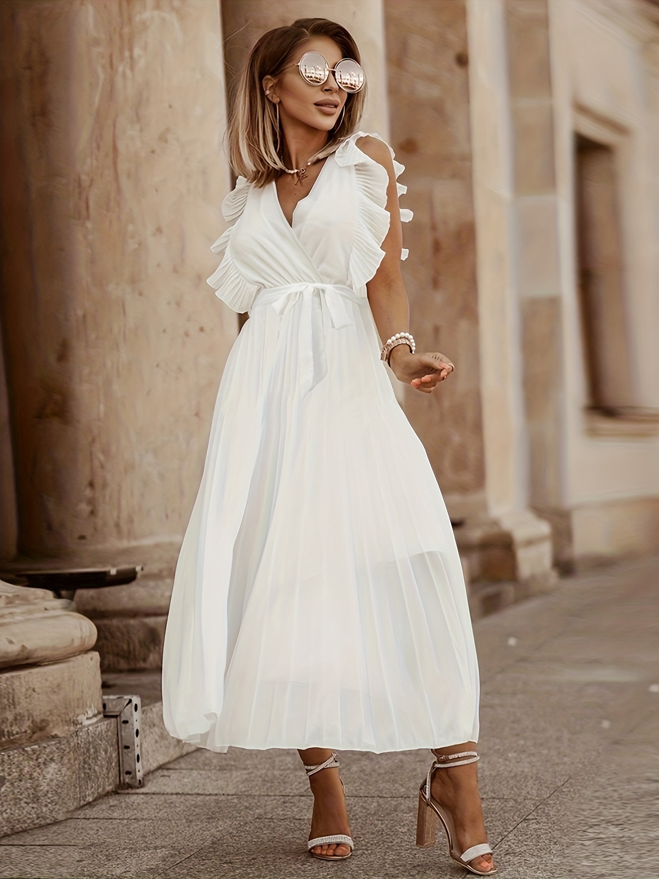 Kente Cloth Design Women's One Shoulder Long Sleeve Split Dress Maxi Party  Dress Swing Dress