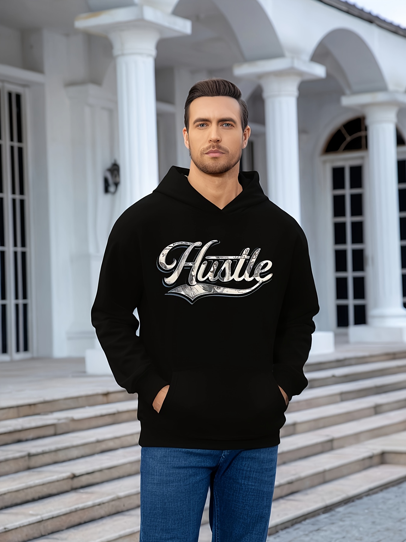 Hustle Humble Print Hoodie Cool Hoodies For Men Men s Temu