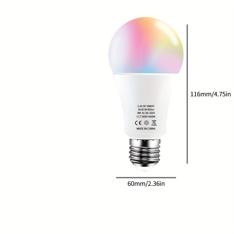 Bombilla Led Inteligente Rgbcw Cambia Color En Tamaño - Temu Mexico