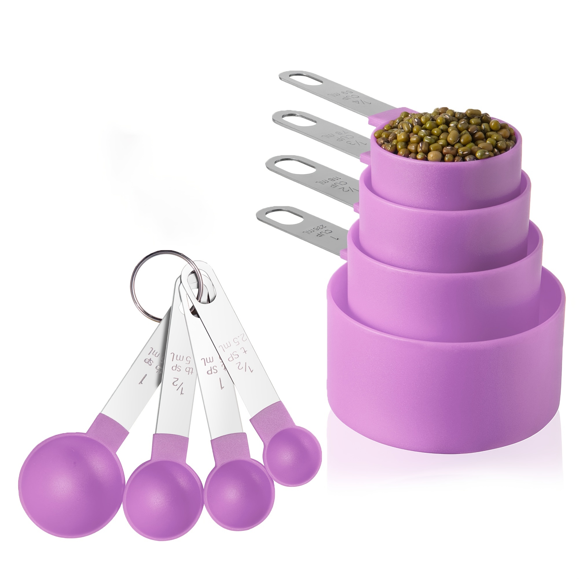 POURfect 22pc Dark Plum/Purple Measuring Spoon & Cup Sets are the worlds  largest assortment of sizes & worlds most accurate 