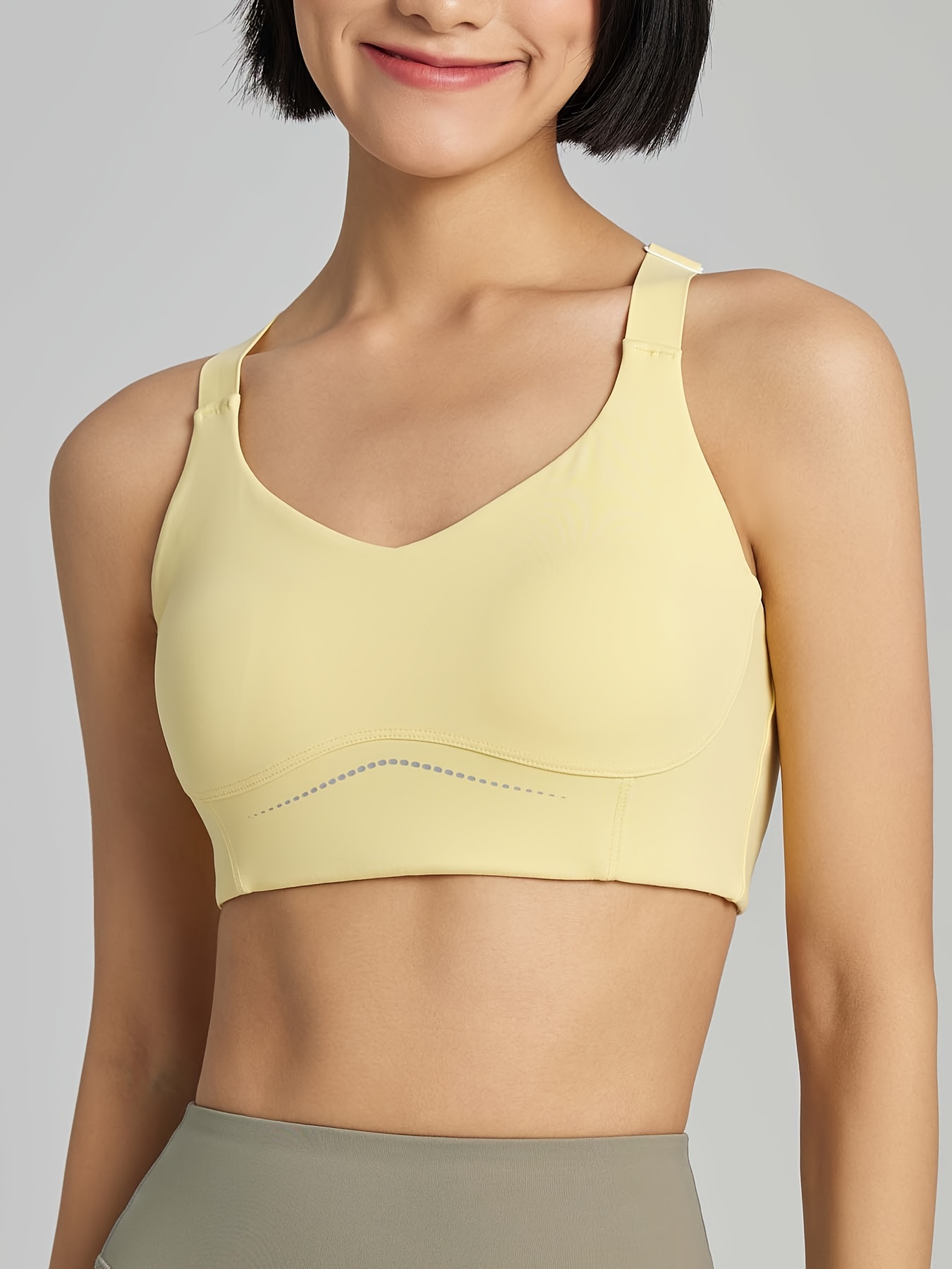 Dropship Faux Two Pieces Contrast Mesh Sports Bra, High Stretch Sleeveless Push  Up Sexy Yoga Cropped Tank Top, Women's Activewear to Sell Online at a Lower  Price
