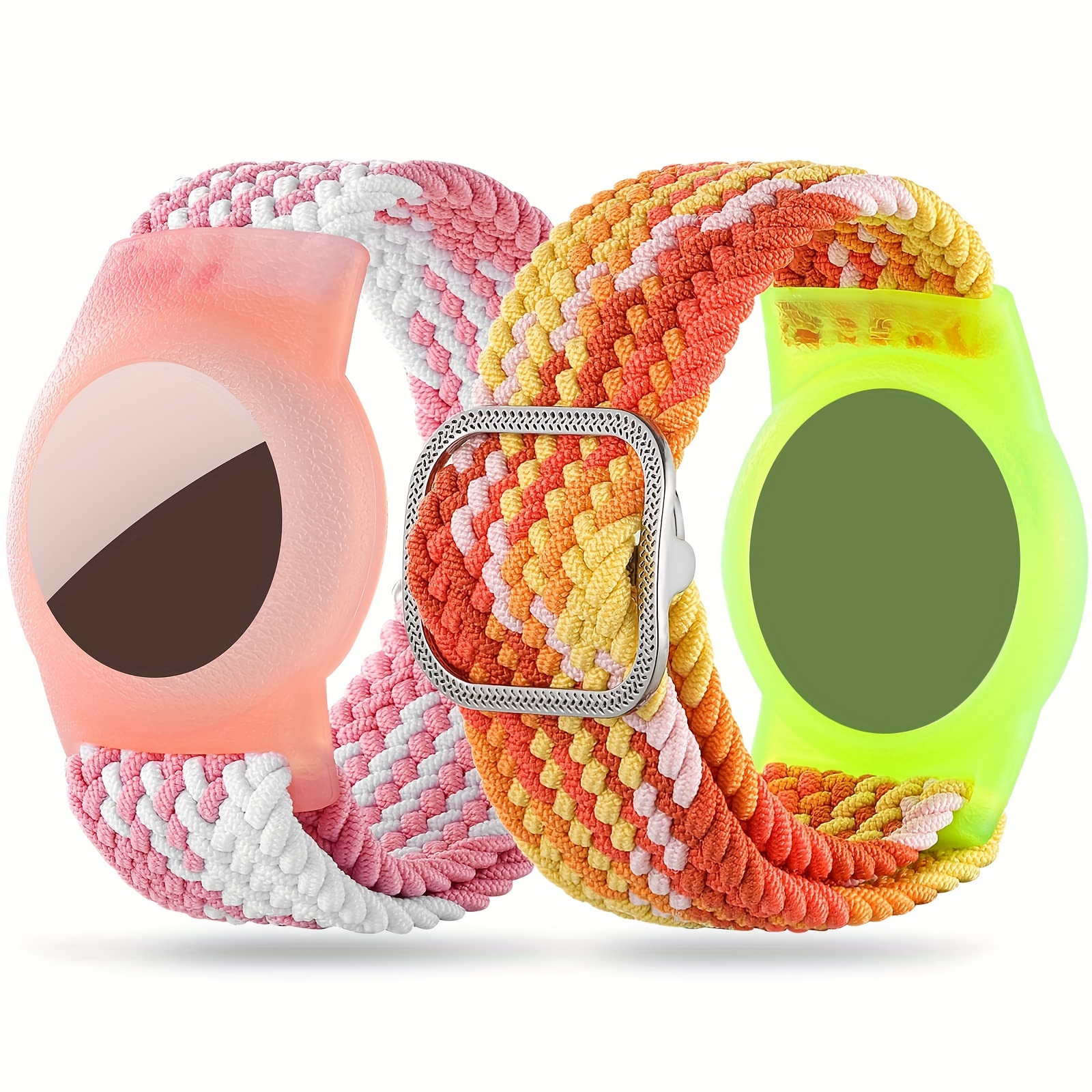  Paquete de 2 pulseras para Airtag para niños, pulseras GPS para  niños, compatibles con Apple Air Tag, correa de reloj de nailon, accesorios  para niños pequeños y adultos, ajustable antipérdida 