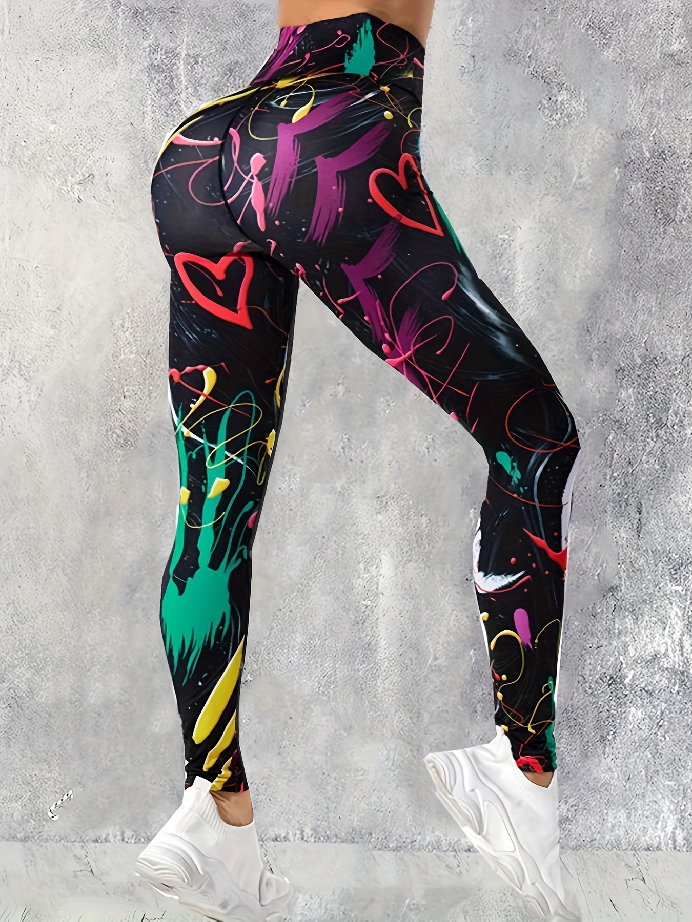 Women Sports Pants Yoga Leggings Sexy High Waist Slim Printing Gym